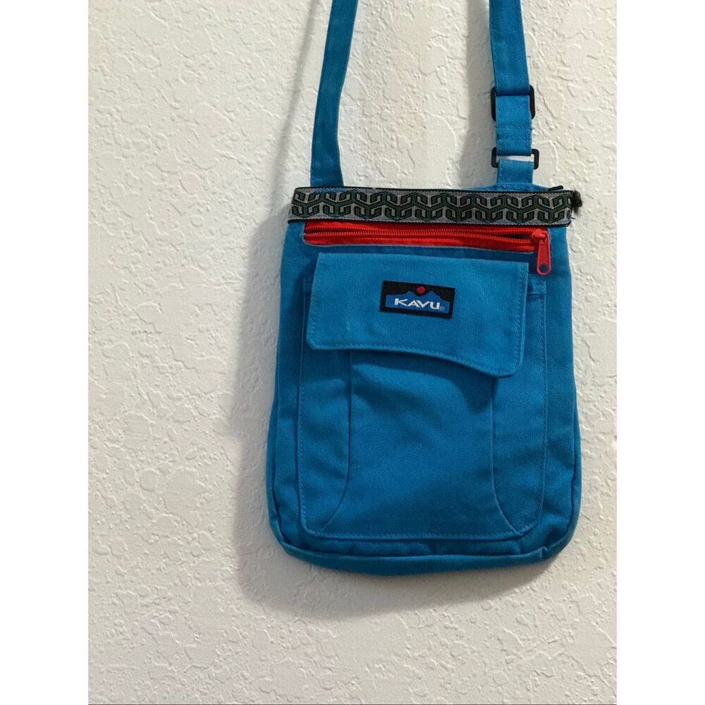 Kavu‎ crossbody canvas color blocked purse bag travel 8x11
